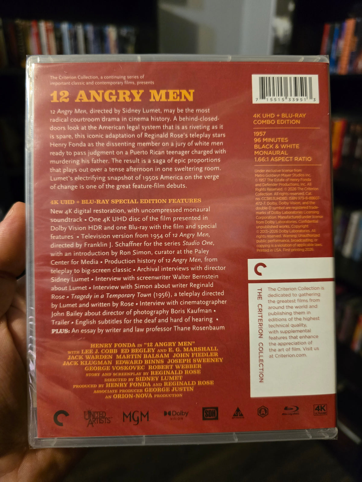 12 Angry Men - Criterion #591 4K UHD + Blu-ray