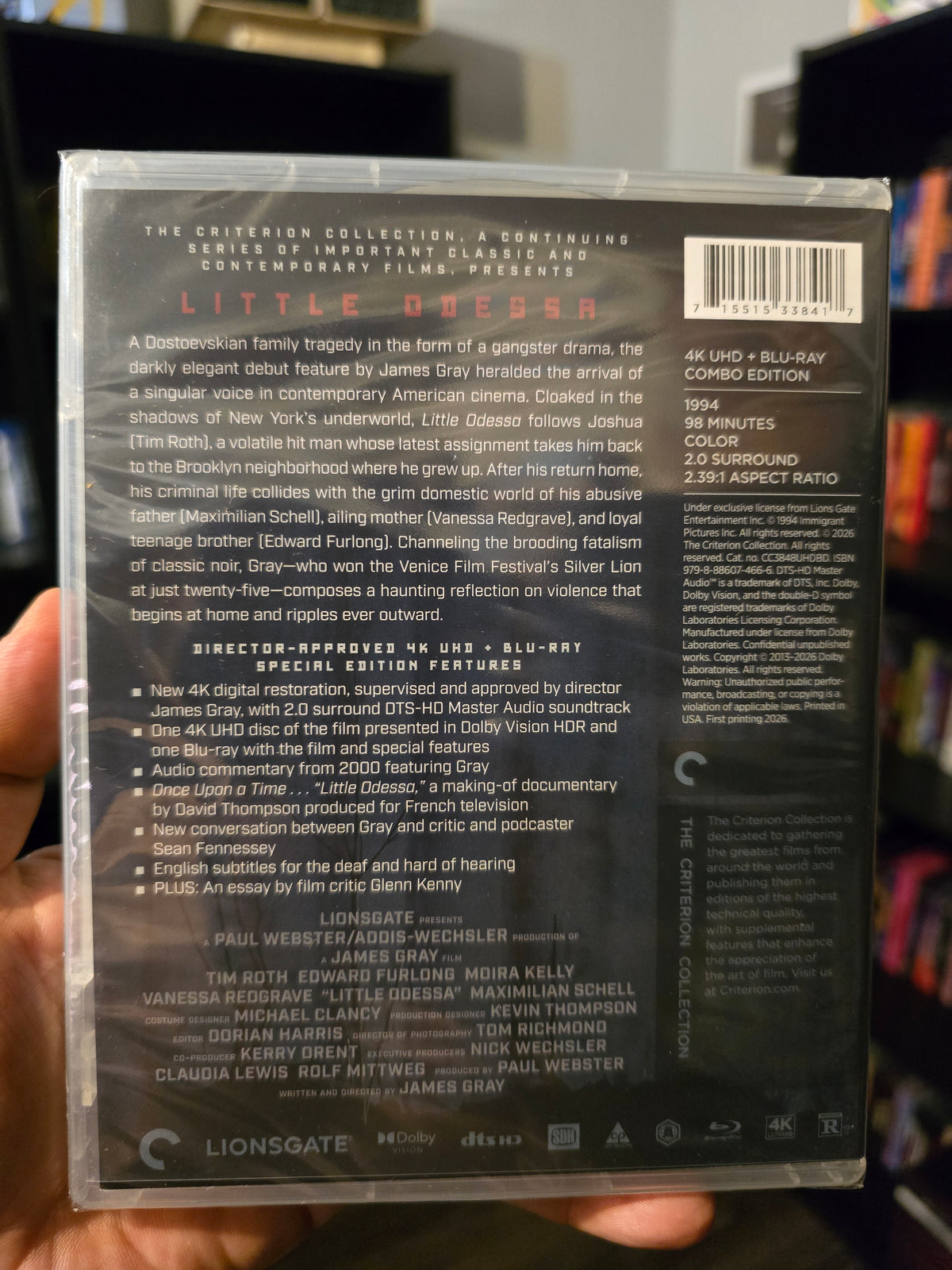 Little Odessa - Criterion #1323 4K UHD + Blu-ray