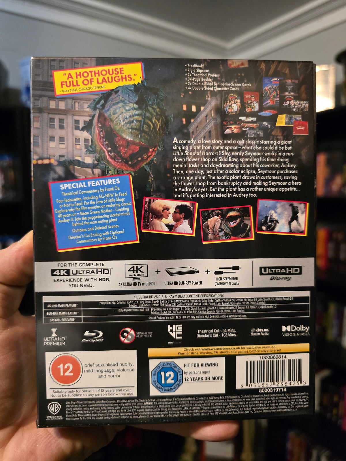 LITTLE SHOP OF HORRORS [LIMITED COLLECTOR'S EDTION STEELBOOK] (WARNER BROTHERS) (4K UHD+BLU-RAY) (UK IMPORT)