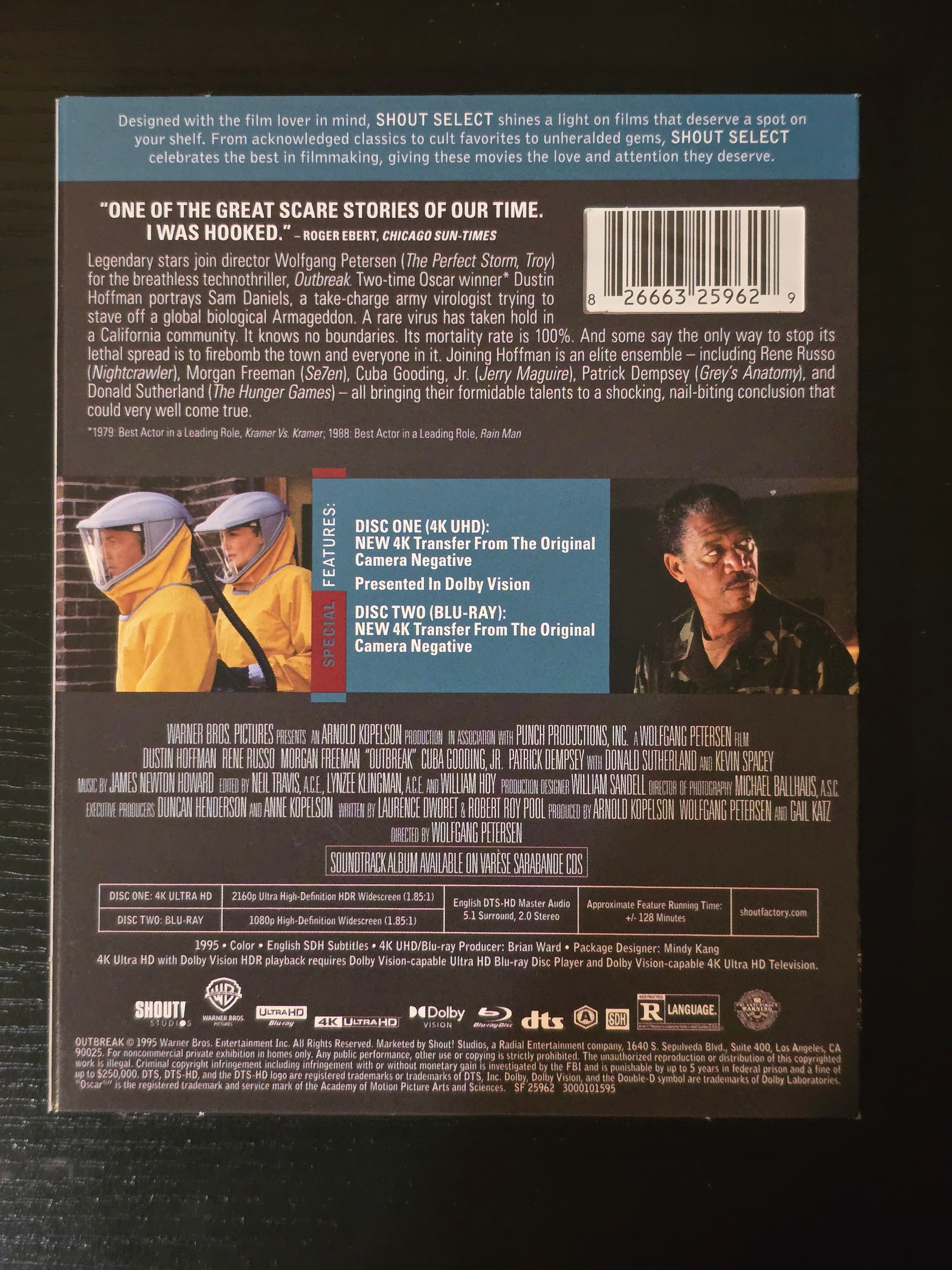OUTBREAK [COLLECTOR'S EDITION] (SHOUT SELECT) (4K UHD w/SLIPCOVER)