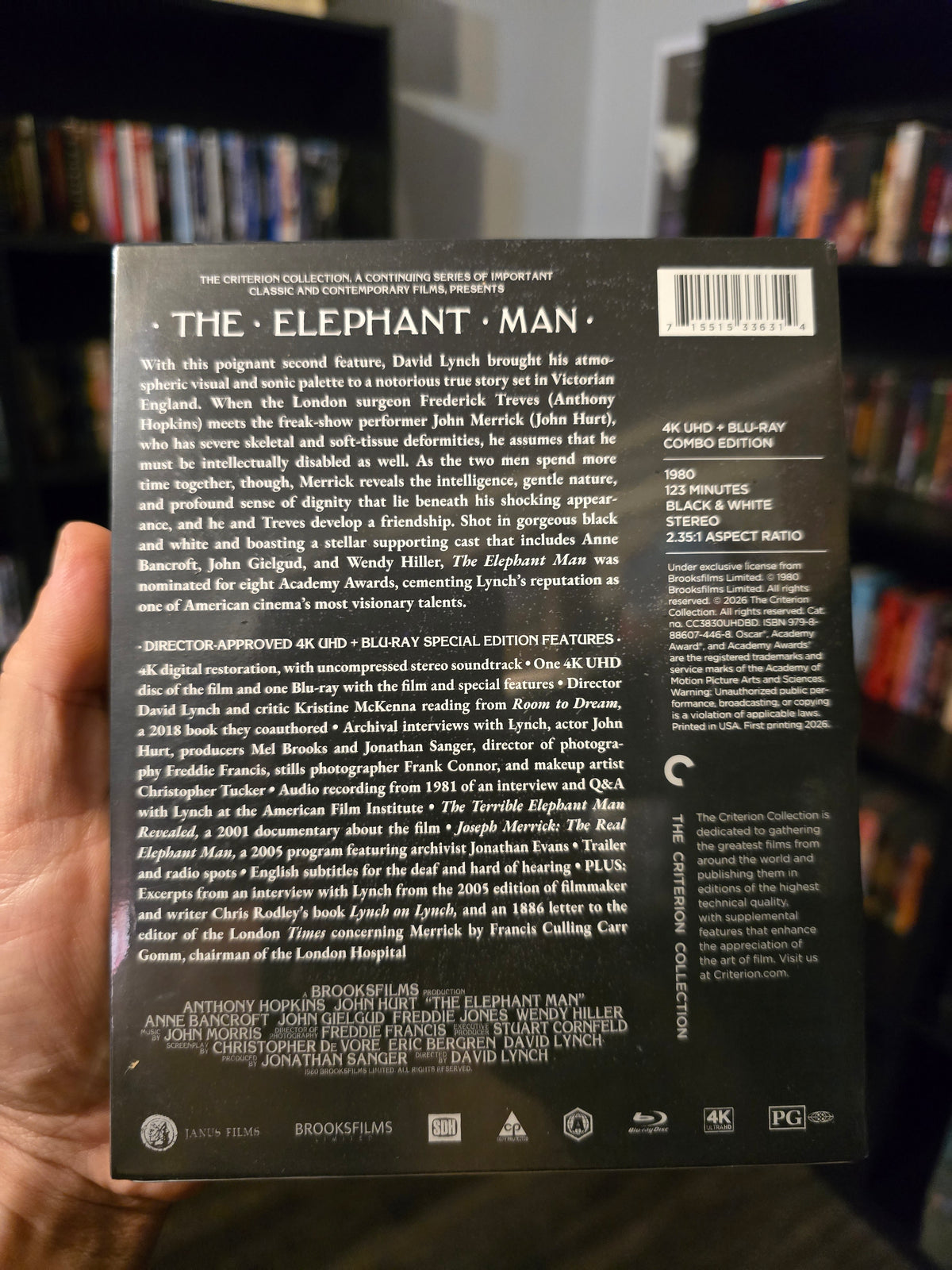 The Elephant Man - Criterion #1051 4K UHD + Blu-ray