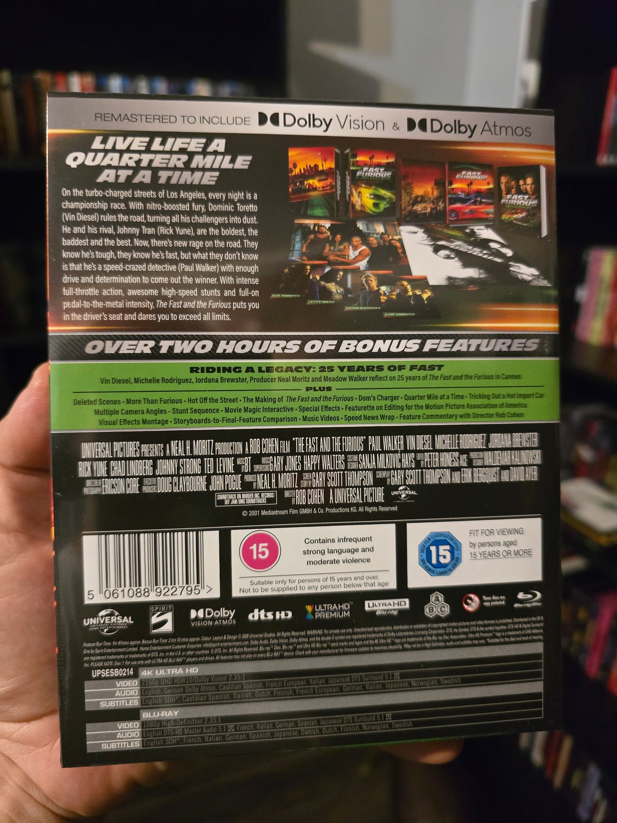 THE FAST AND THE FURIOUS [25TH ANNIVERSARY ULTIMATE COLLECTOR'S EDITION STEELBOOK] (UNIVERSAL PICTURES) (4K UHD+BLU-RAY REGION B) (UK IMPORT)