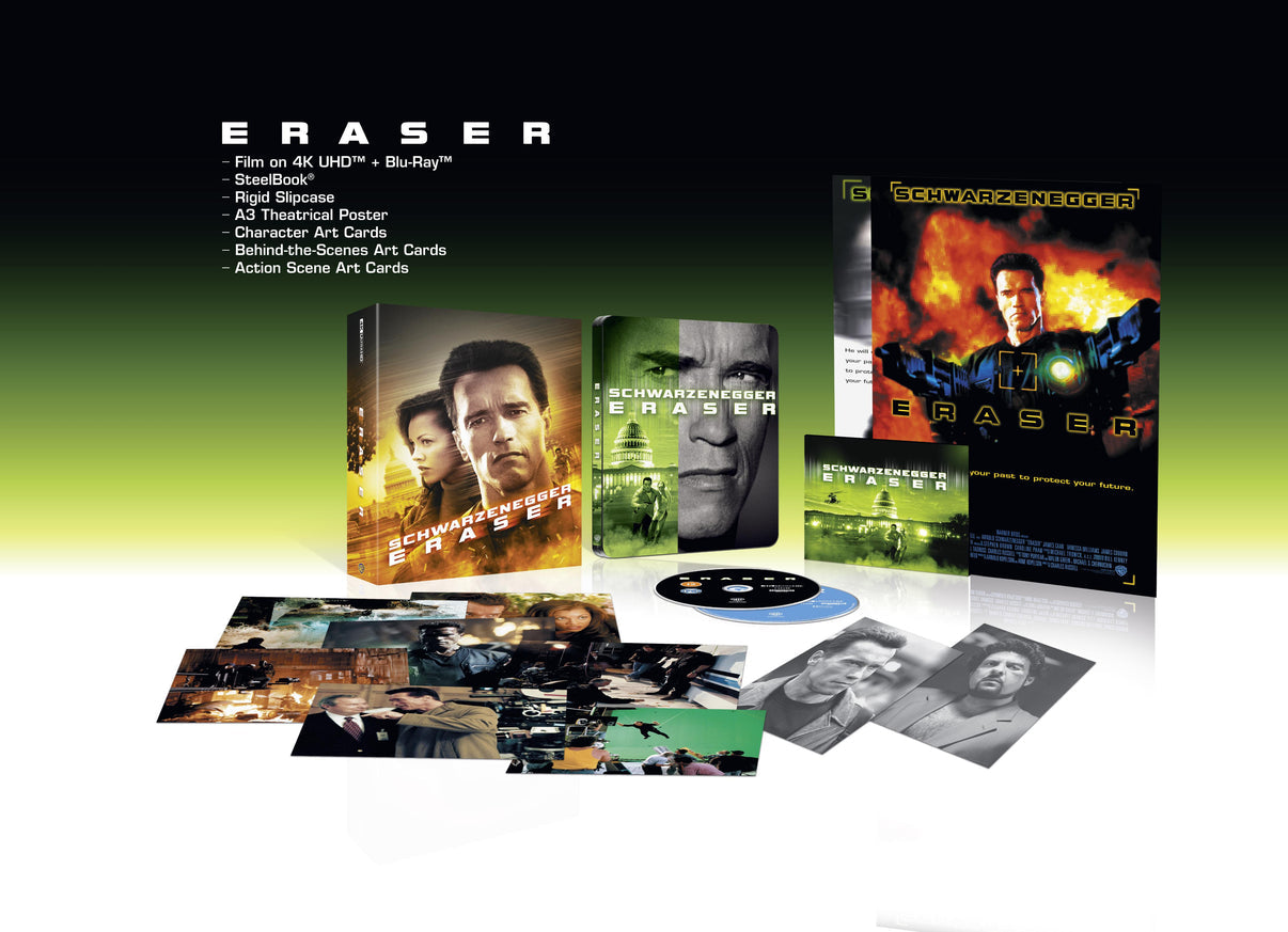 ERASER [LIMITED COLLECTOR'S EDTION STEELBOOK] (WARNER BROTHERS) (4K UHD+BLU-RAY REGION B) (UK IMPORT)