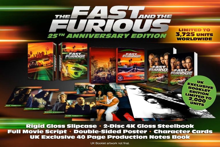 THE FAST AND THE FURIOUS [25TH ANNIVERSARY ULTIMATE COLLECTOR'S EDITION STEELBOOK] (UNIVERSAL PICTURES) (4K UHD+BLU-RAY REGION B) (UK IMPORT)