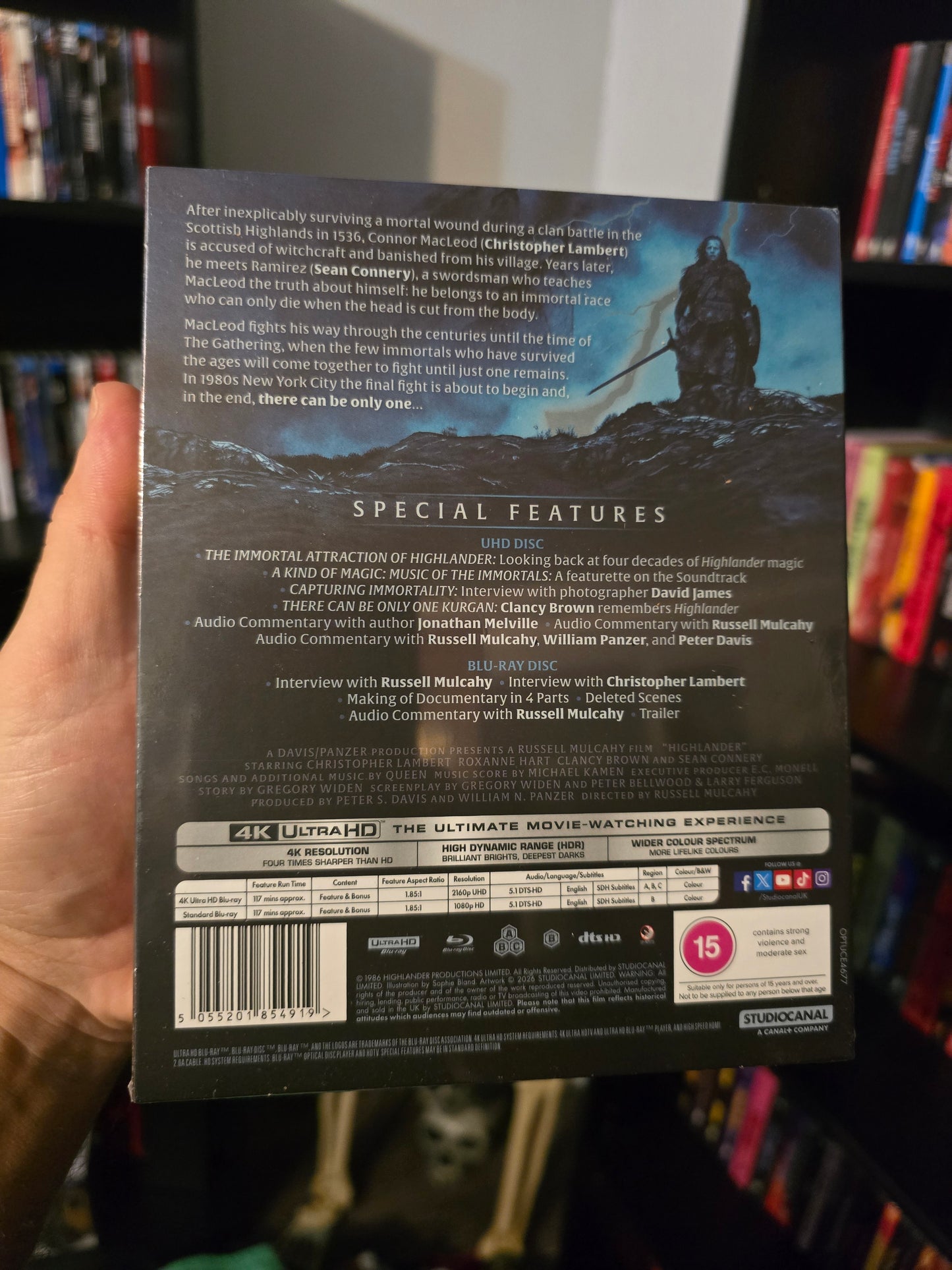 HIGHLANDER [LIMITED COLLECTOR'S EDTION] (STUDIO CANAL) (4K UHD+BLU-RAY REGION B) (UK IMPORT)