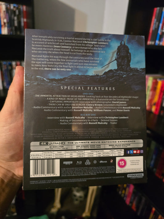 HIGHLANDER [LIMITED COLLECTOR'S EDTION] (STUDIO CANAL) (4K UHD+BLU-RAY REGION B) (UK IMPORT)