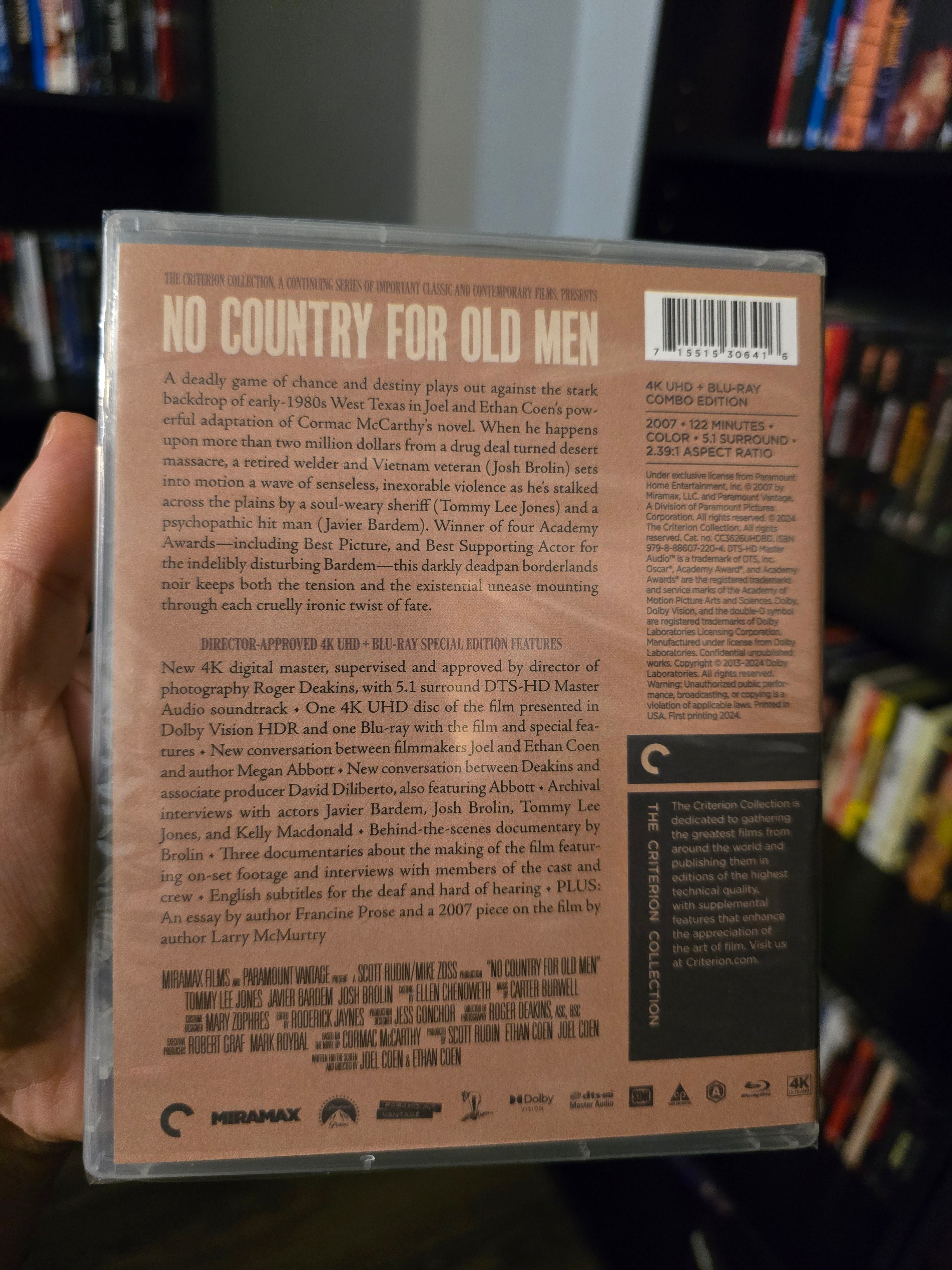 NO COUNTRY FOR OLD MEN (CRITERION) (4K UHD+BLU-RAY)