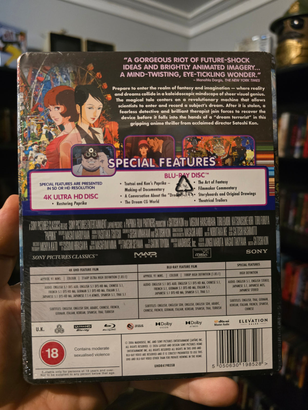PAPRIKA [LIMITED EDITION STEELBOOK] (SONY) (4K UHD+BLU-RAY REGION B) (UK IMPORT)