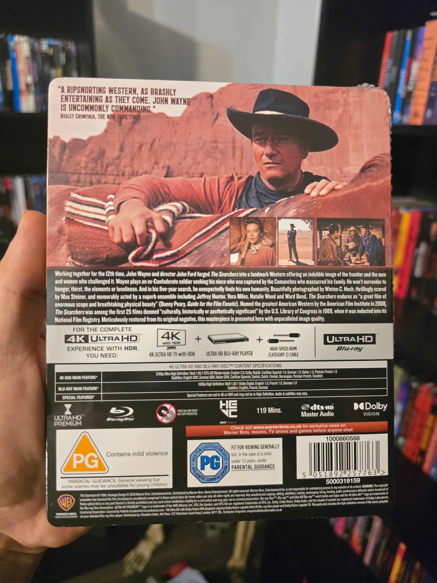 THE SEARCHERS [LIMITED EDITION STEELBOOK] (WARNER BROTHERS) (4K UHD+BLU-RAY REGION B)
