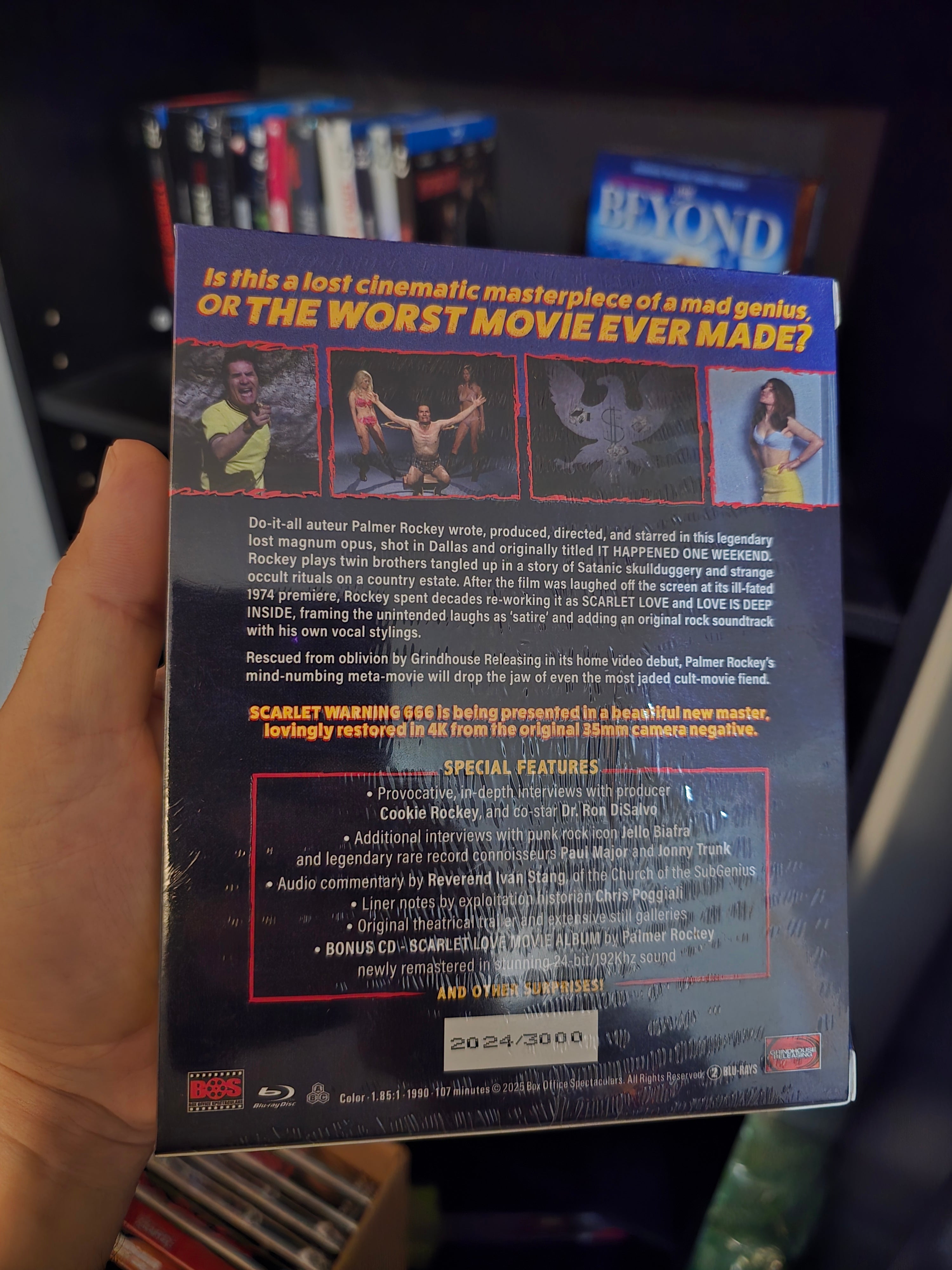 PALMER ROCKEY'S SCARLET WARNING 666 [3-DISC LIMITED EDITION] (GRINDHOUSE RELEASING) (BLU-RAY/CD w/SLIPCOVER)