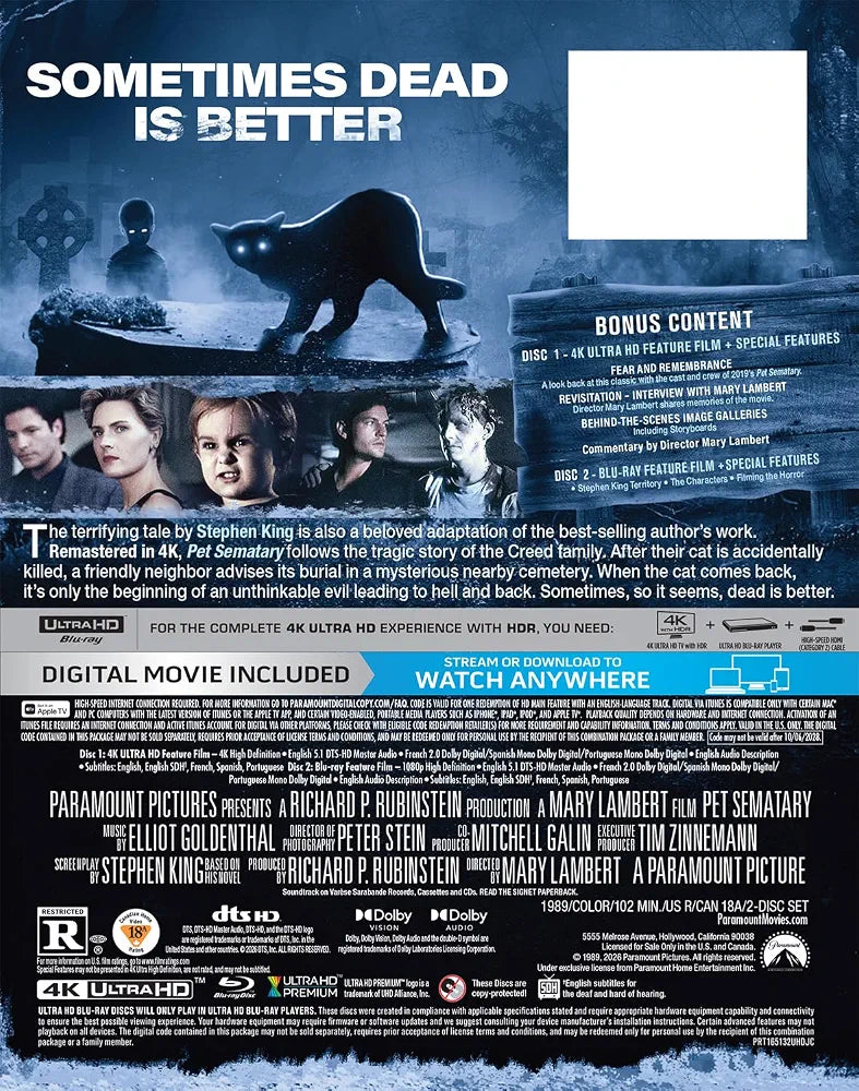 PET SEMATARY [LIMITED EDITION STEELBOOK] (PARAMOUNT) (4K UHD+BLU-RAY)