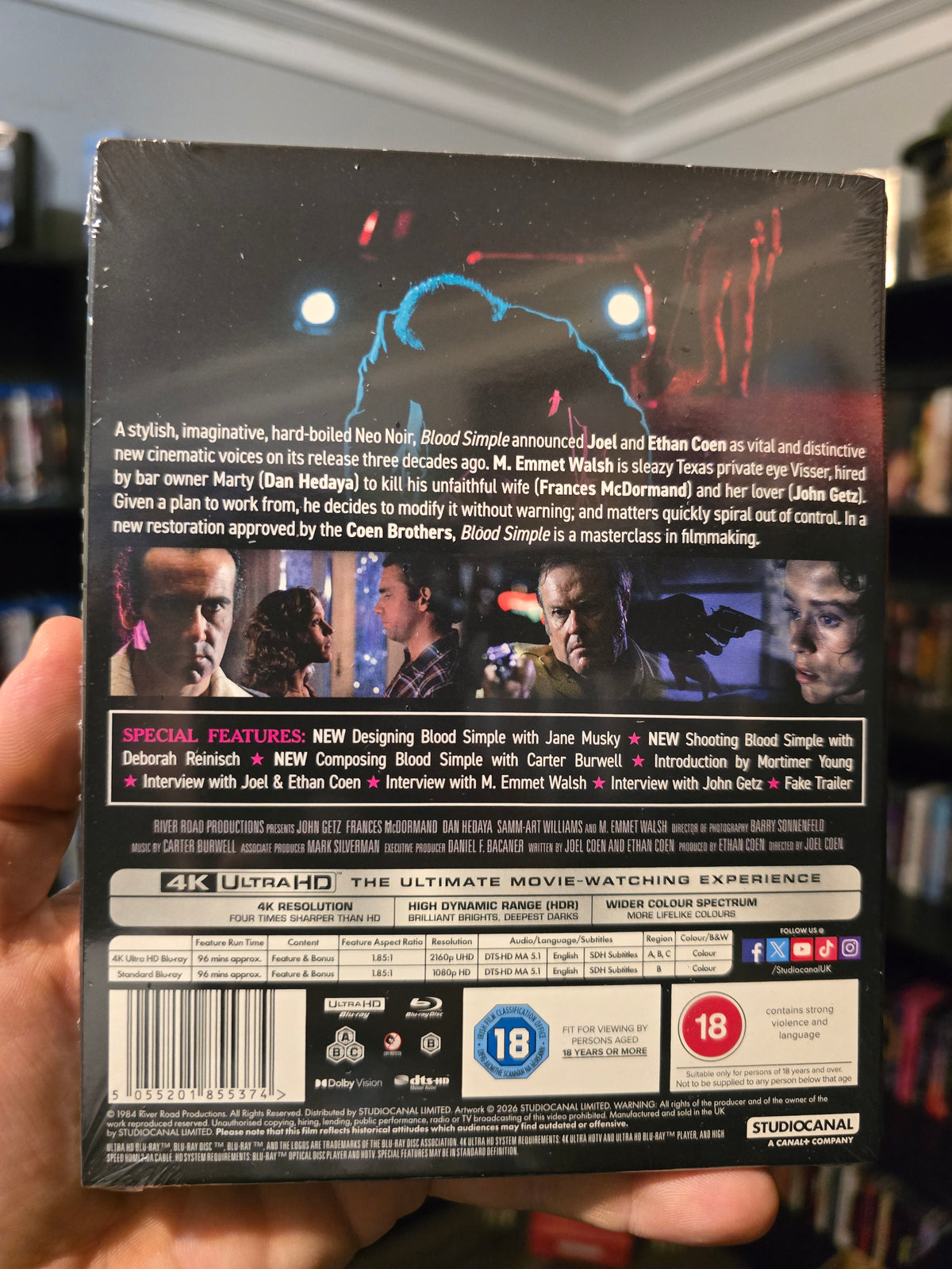 BLOOD SIMPLE [DIRECTOR'S CUT LIMITED EDITION STEELBOOK] (STUDIO CANAL) (4K UHD+BLU-RAY REGION B) (UK IMPORT)